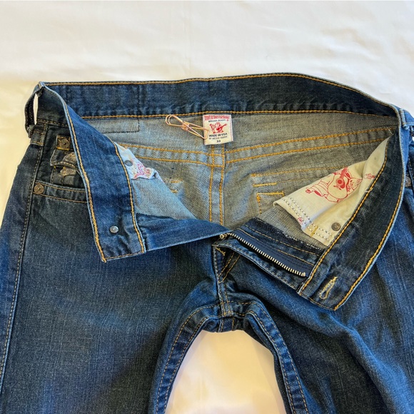 AUTHENTIC True Religion Denim Y2K Bootcut Logo USA Made Jeans Size 33 x 33 EUC - Picture 10 of 16